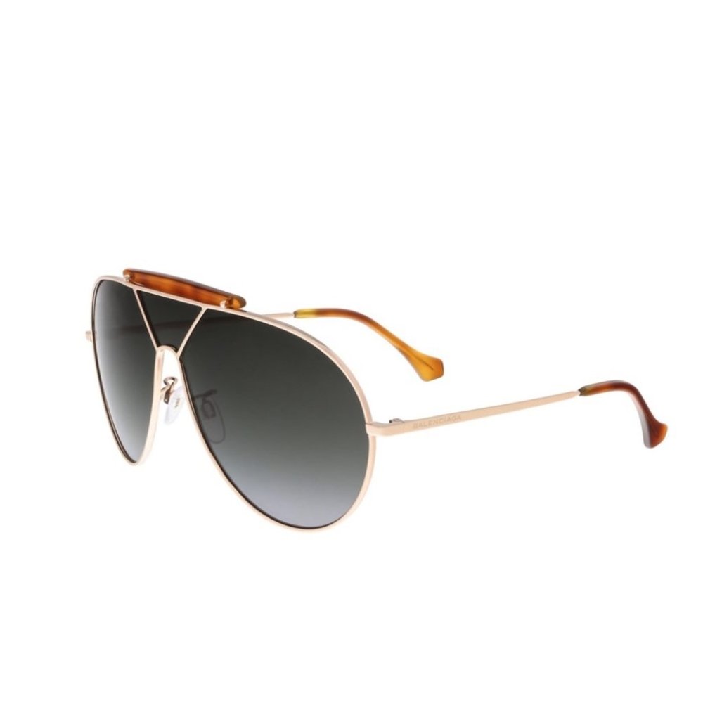 Balenciaga Gold Aviator Oversized Sunglasses